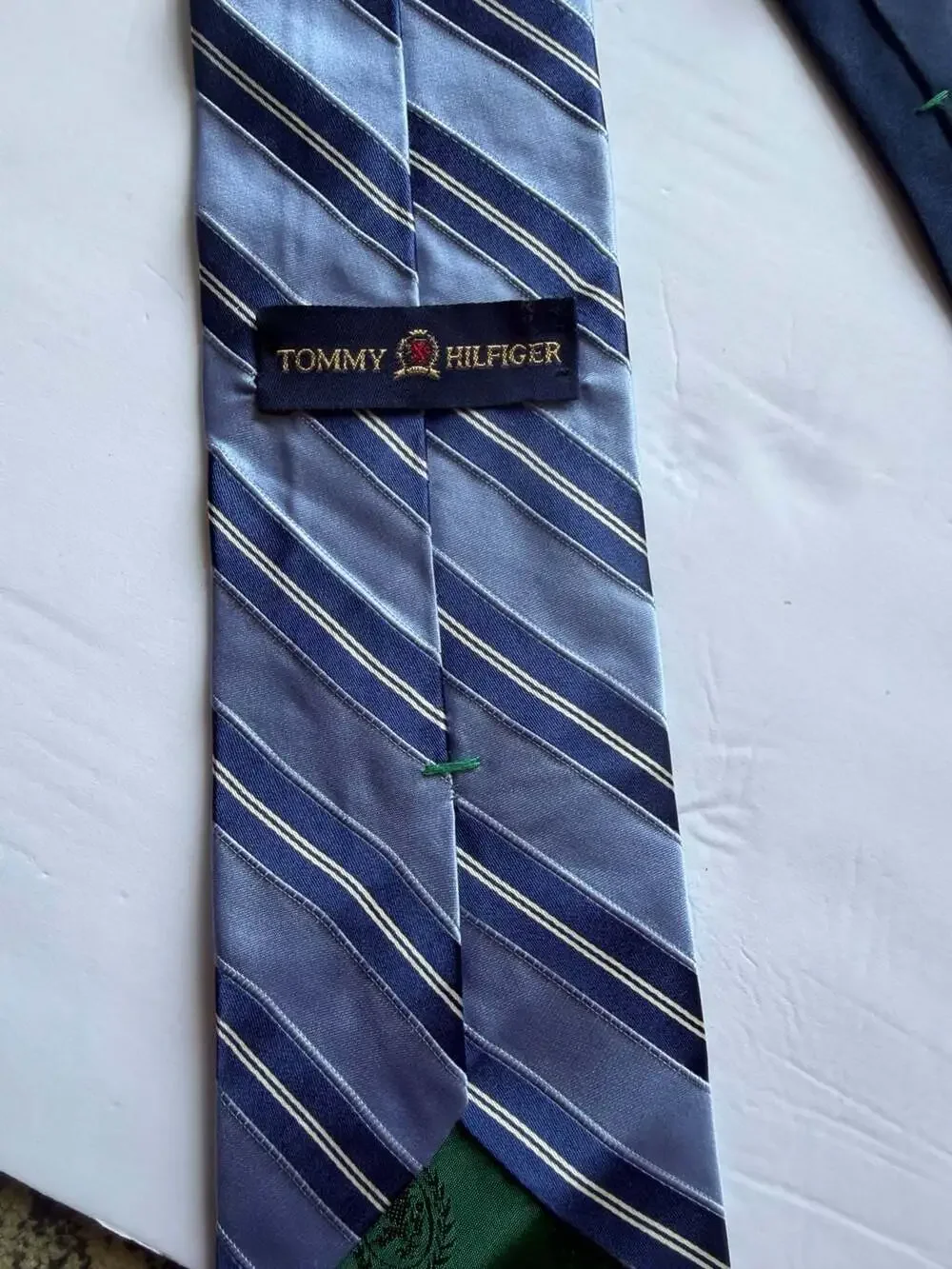 Tommy Hilfiger Men's Blue Striped Silk Necktie
